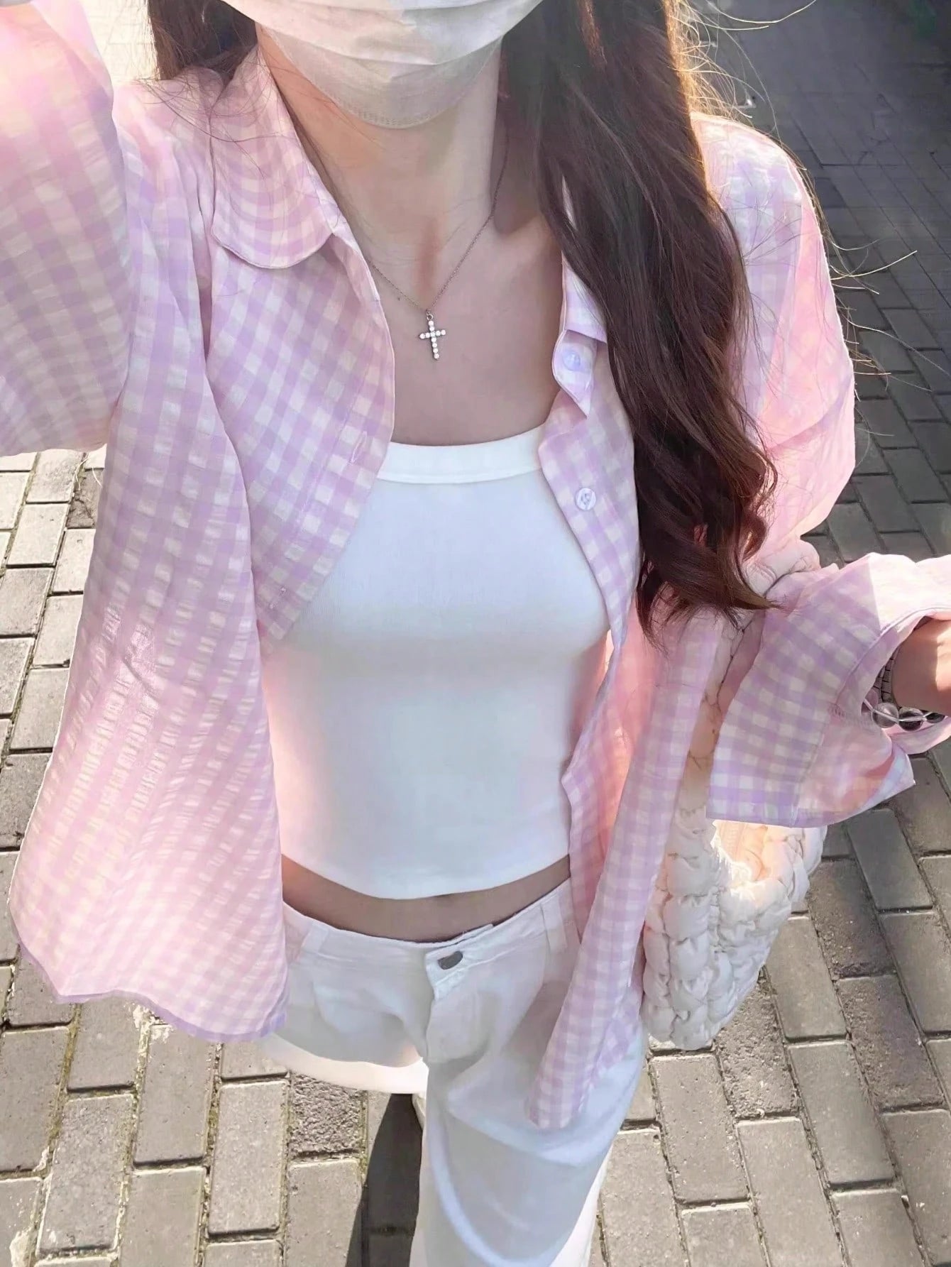 YUXIN Women's Loose Plaid Shirt, Turn-Down Collar Button Front, Single Pocket, Multiple Colors Available, Suitable For Commuting And Casual Wear, All Season, Spring Style
