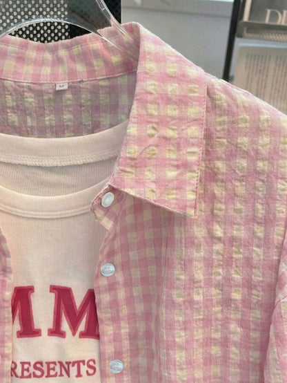 YUXIN Women's Loose Plaid Shirt, Turn-Down Collar Button Front, Single Pocket, Multiple Colors Available, Suitable For Commuting And Casual Wear, All Season, Spring Style