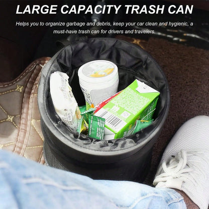 ZNDAW 2 PCS Car Trash Can, Waterproof Portable Collapsible Pop-Up Garbage Bin With Elastic Band, Automotive Mini Portable Hanging Rubbish Bin Trash Bag For Camping Traveling